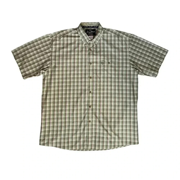 WRANGLER Goerge Strait Collection Shirt Size 2XL Short Sleeve Green Plaid - Picture 1 of 7